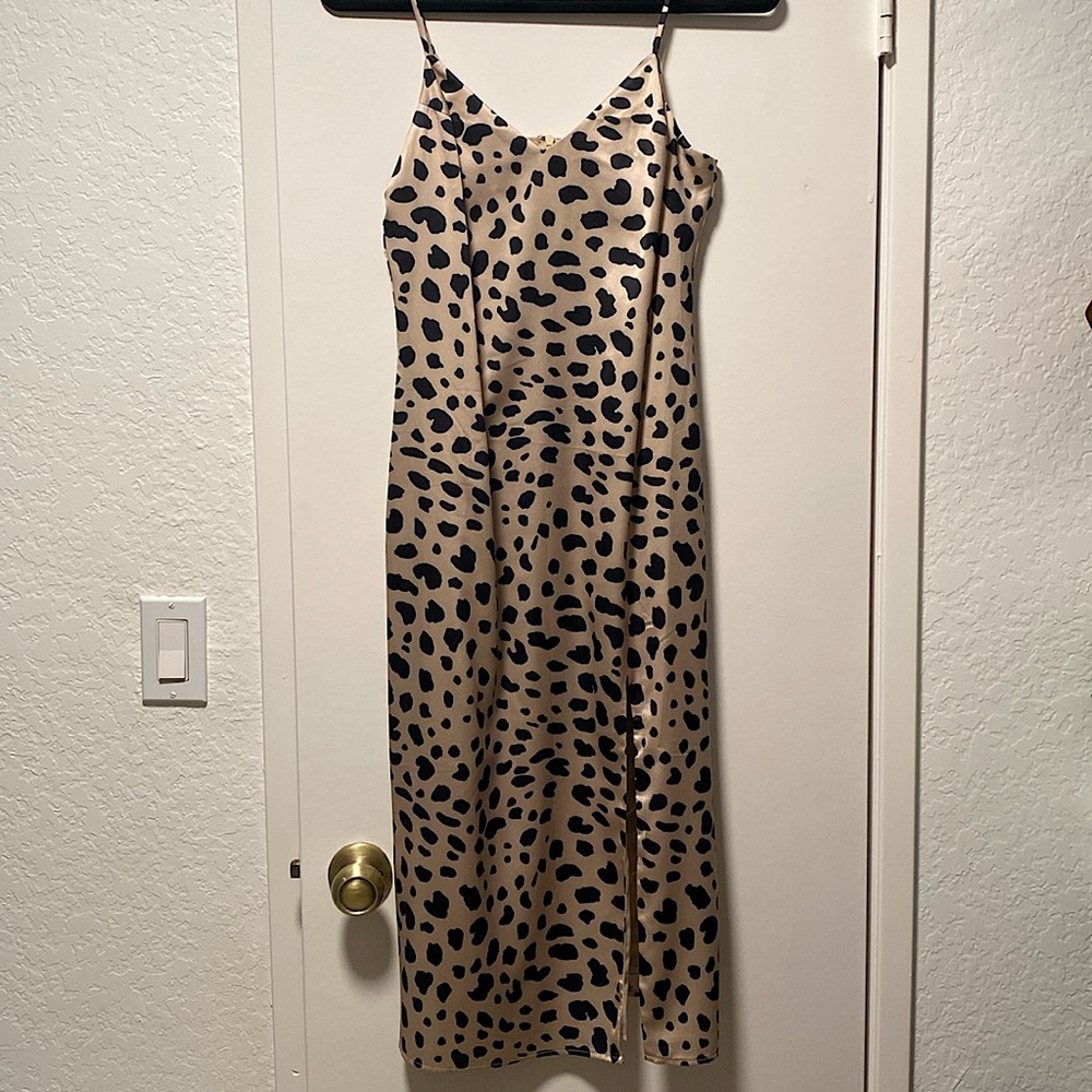 Leopard Midi Slip Dress